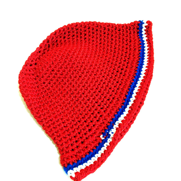 Red Woven Women Bucket Hat - New - Picture 3 of 4